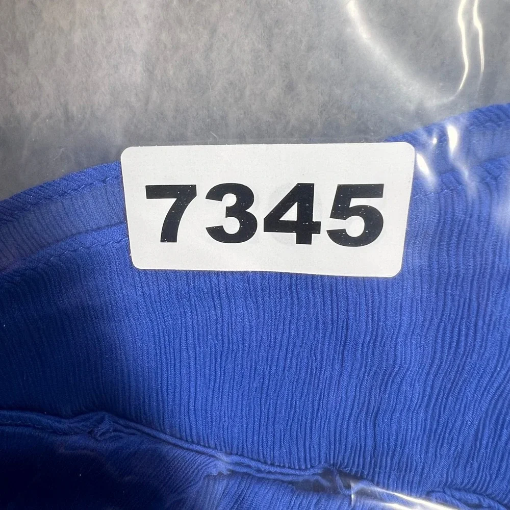 J. Crew Blue Silk Chiffon Pleated Sleeveless Cocktail Dress 42103 Womens 6P - Picture 8 of 8